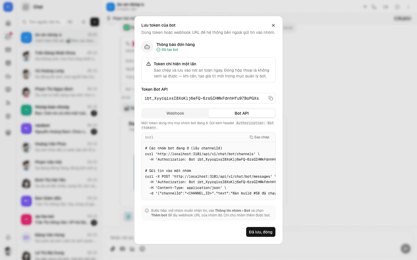 Token của bot
