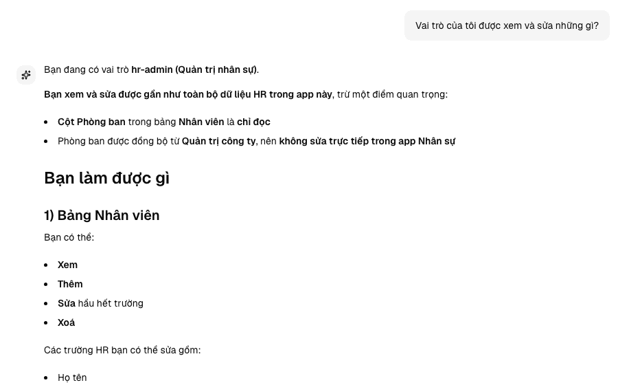 Một câu trả lời của trợ lý