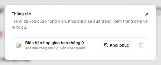 Thùng rác của không gian